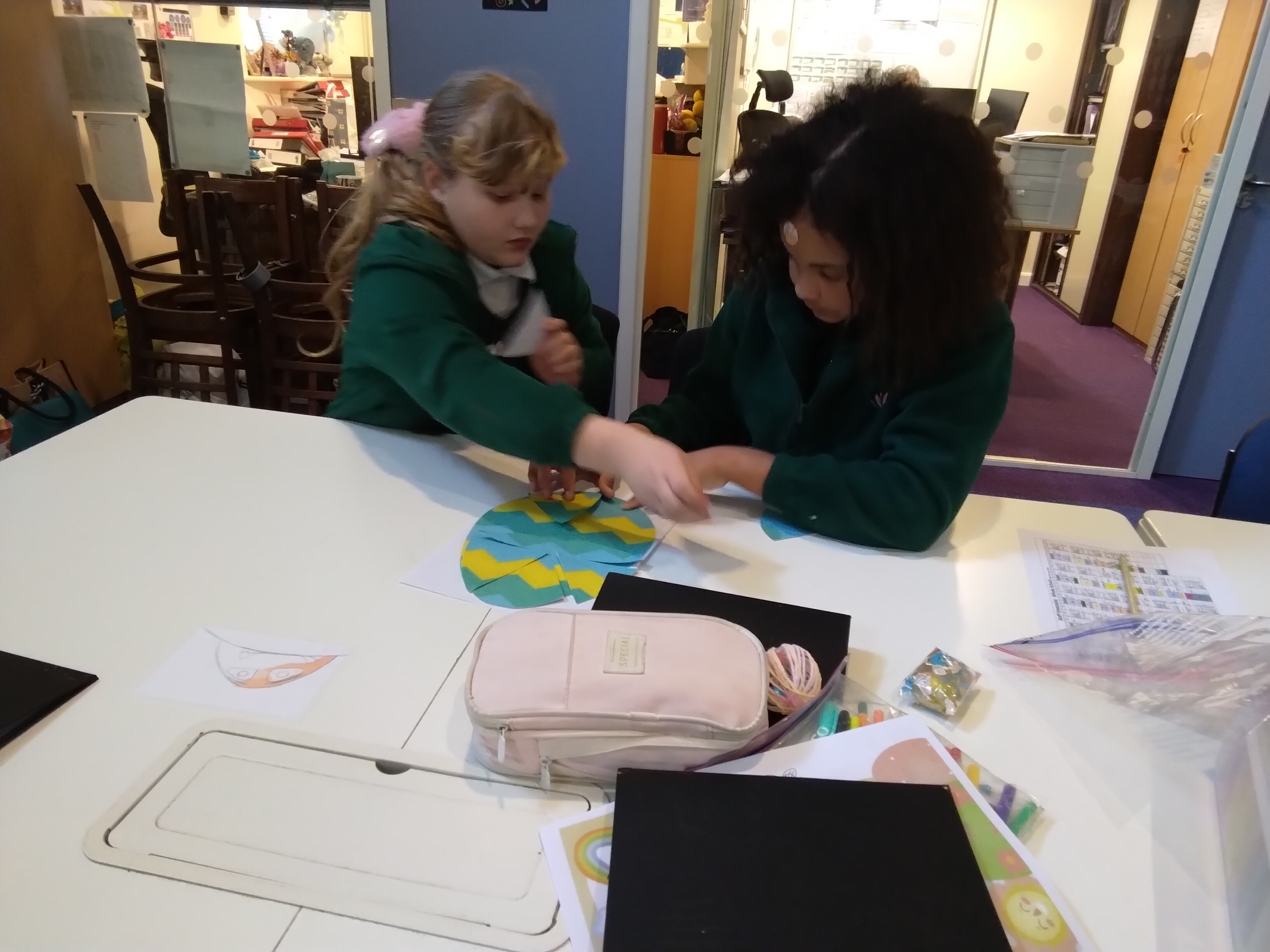 Students working