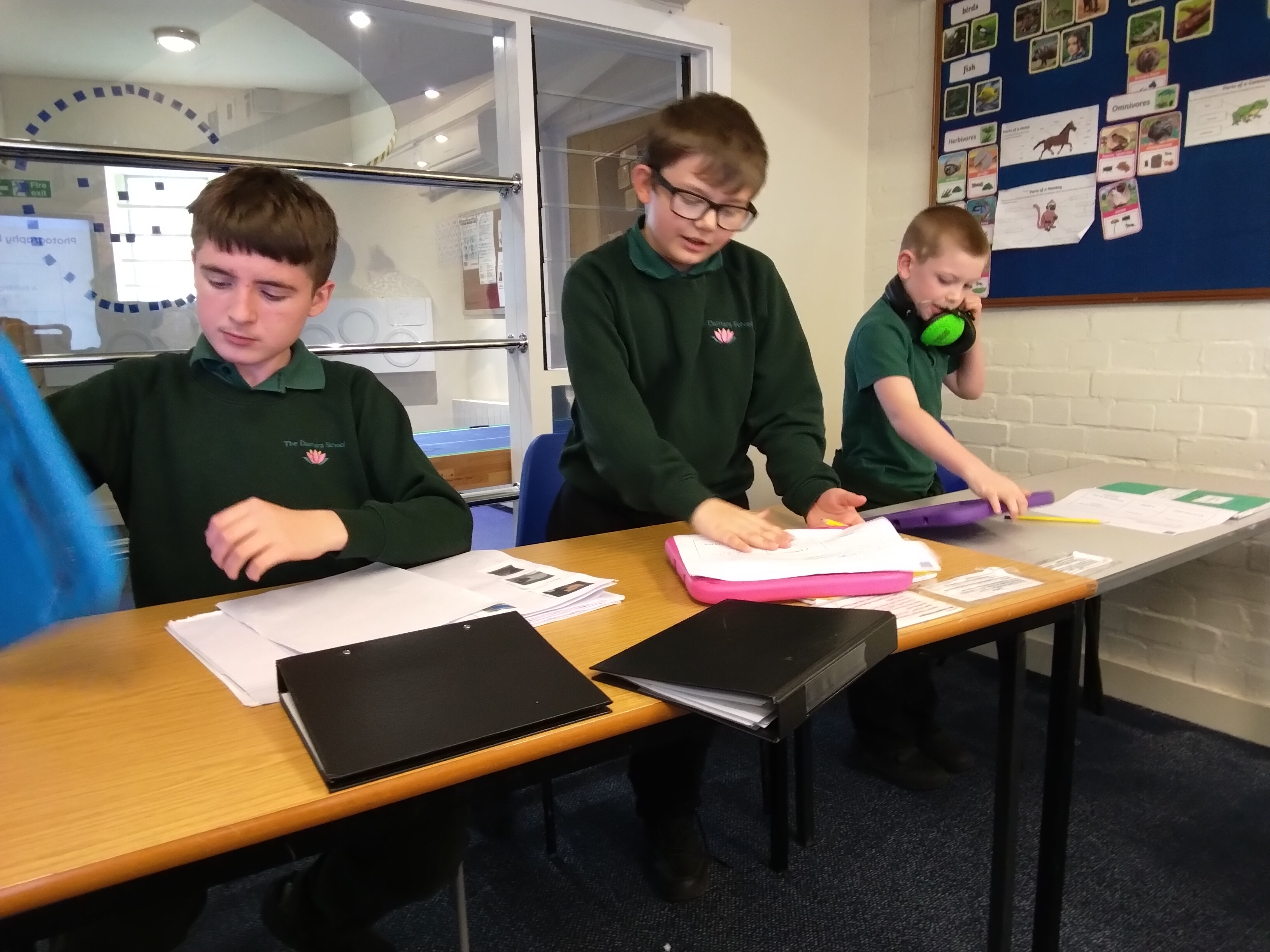 Students working with each other