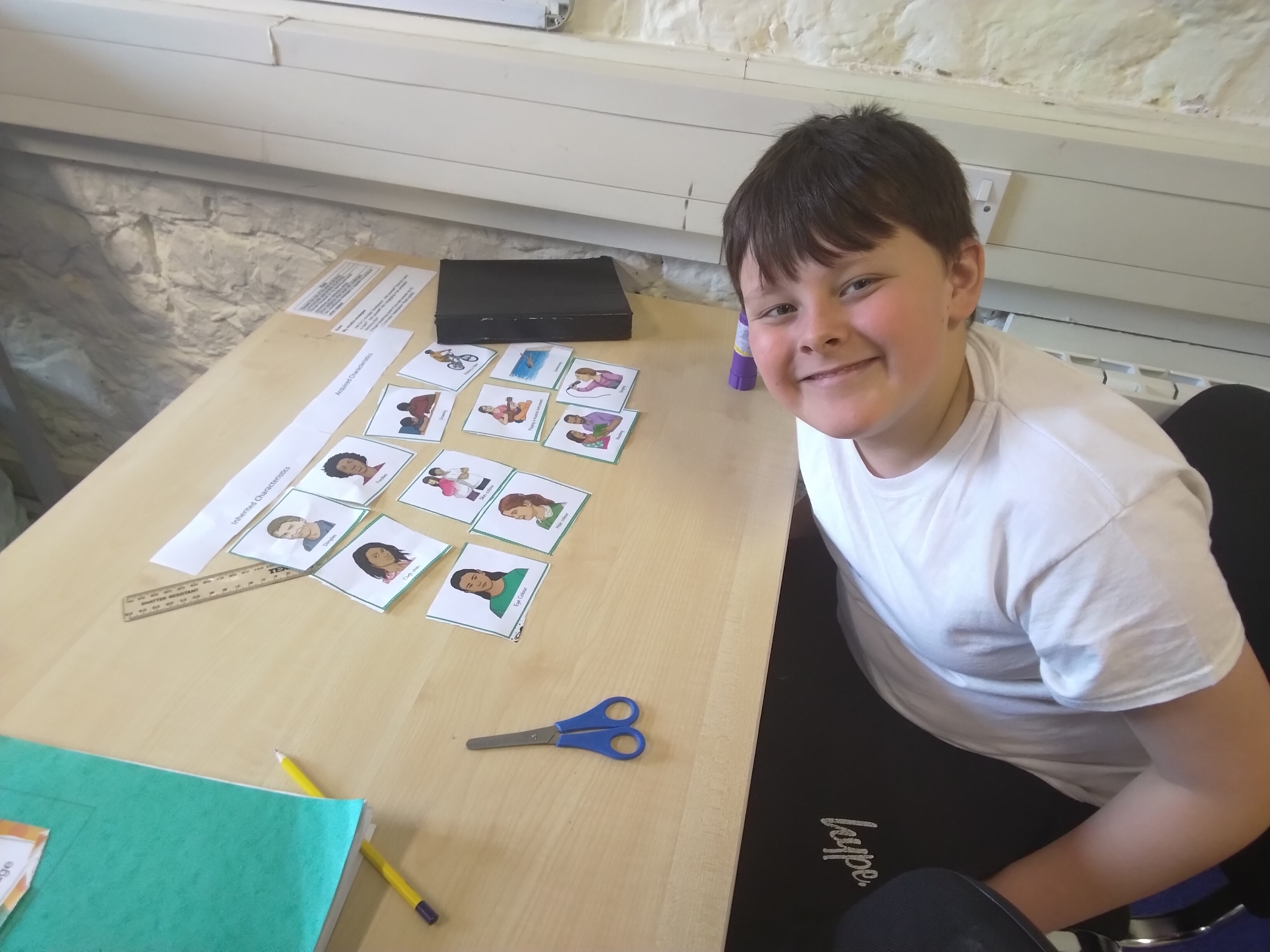 Student working on project