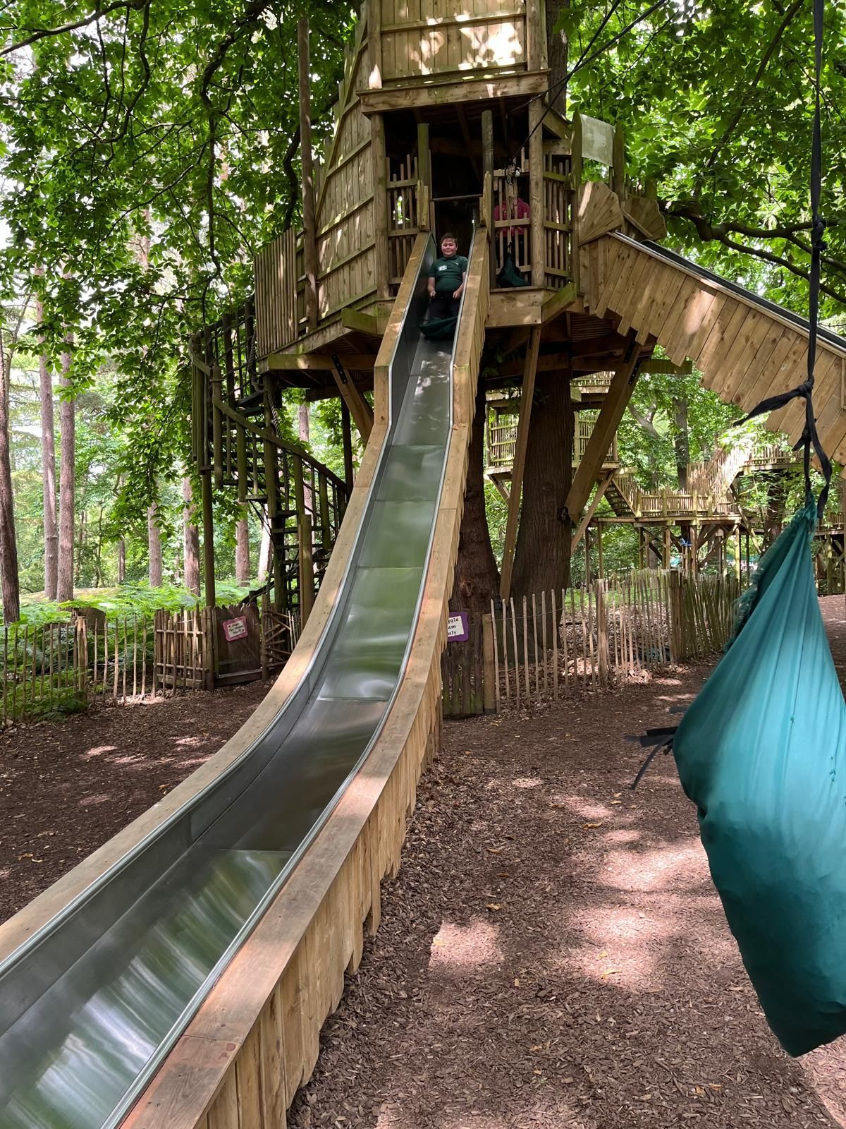 students on a slide 