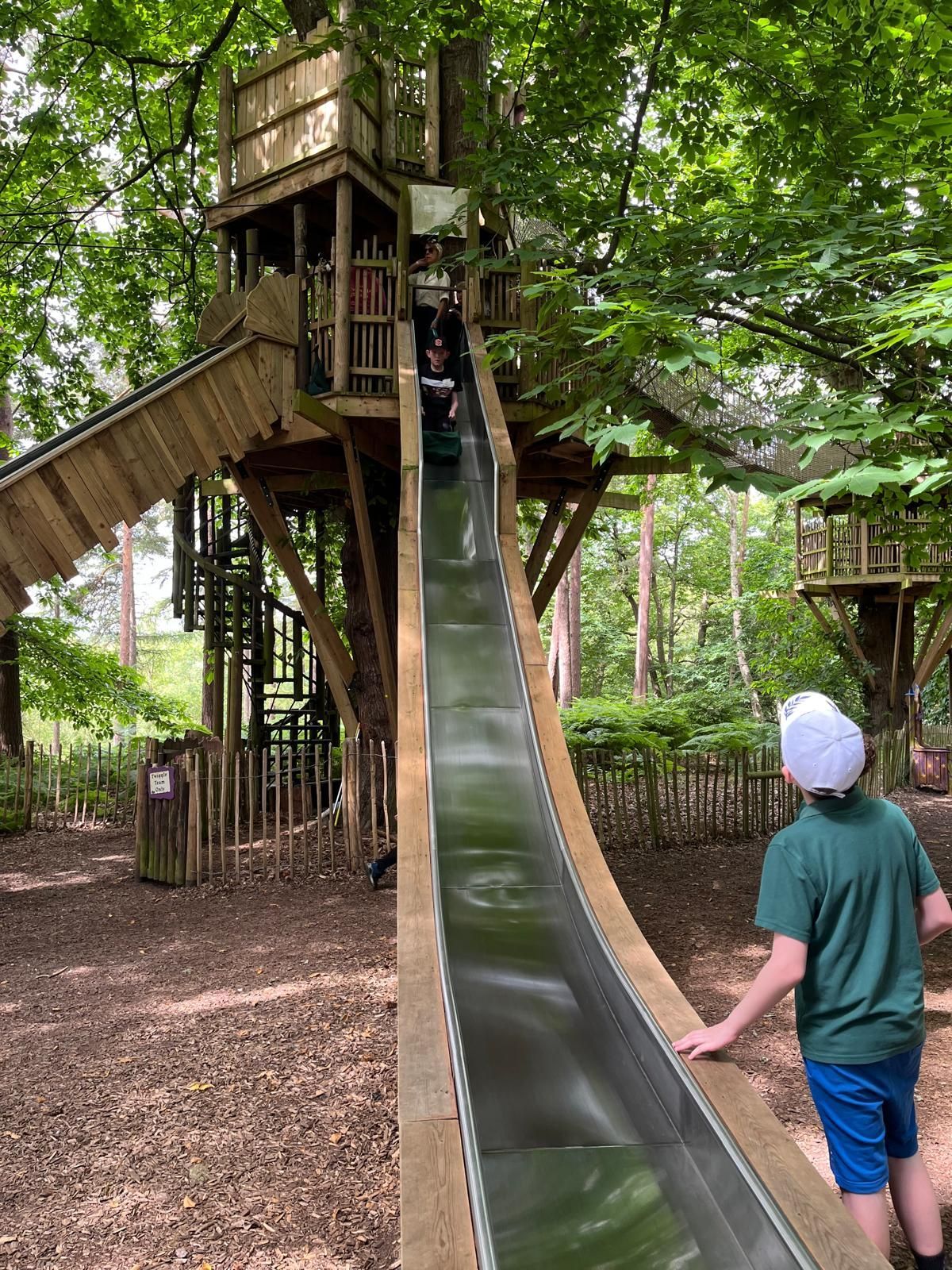 students on a slide