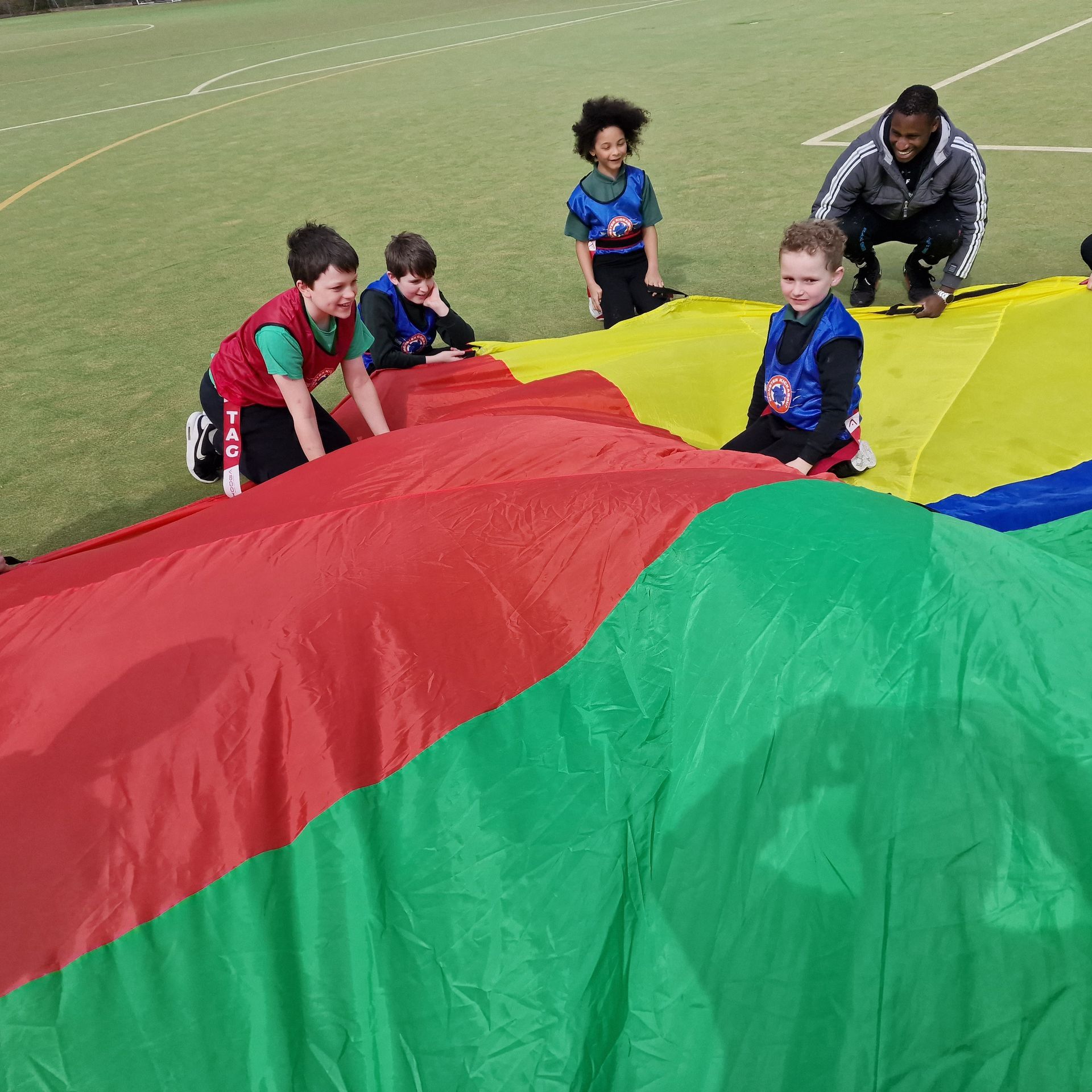 Students playing outside