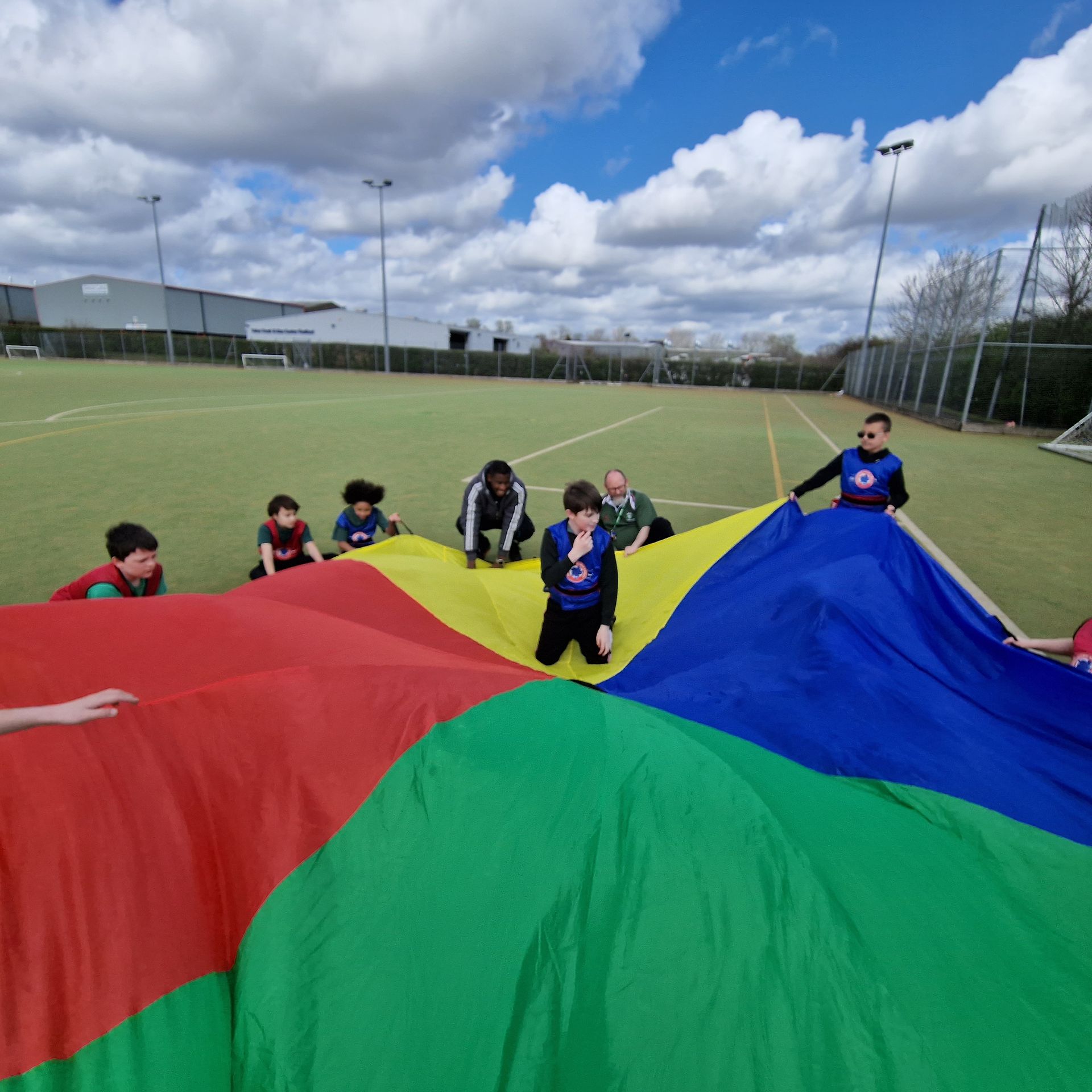 Students playing outside