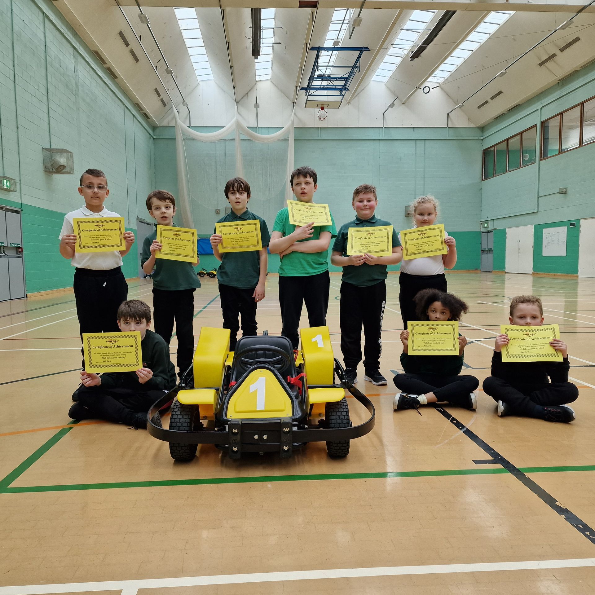 Students with go kart certificate