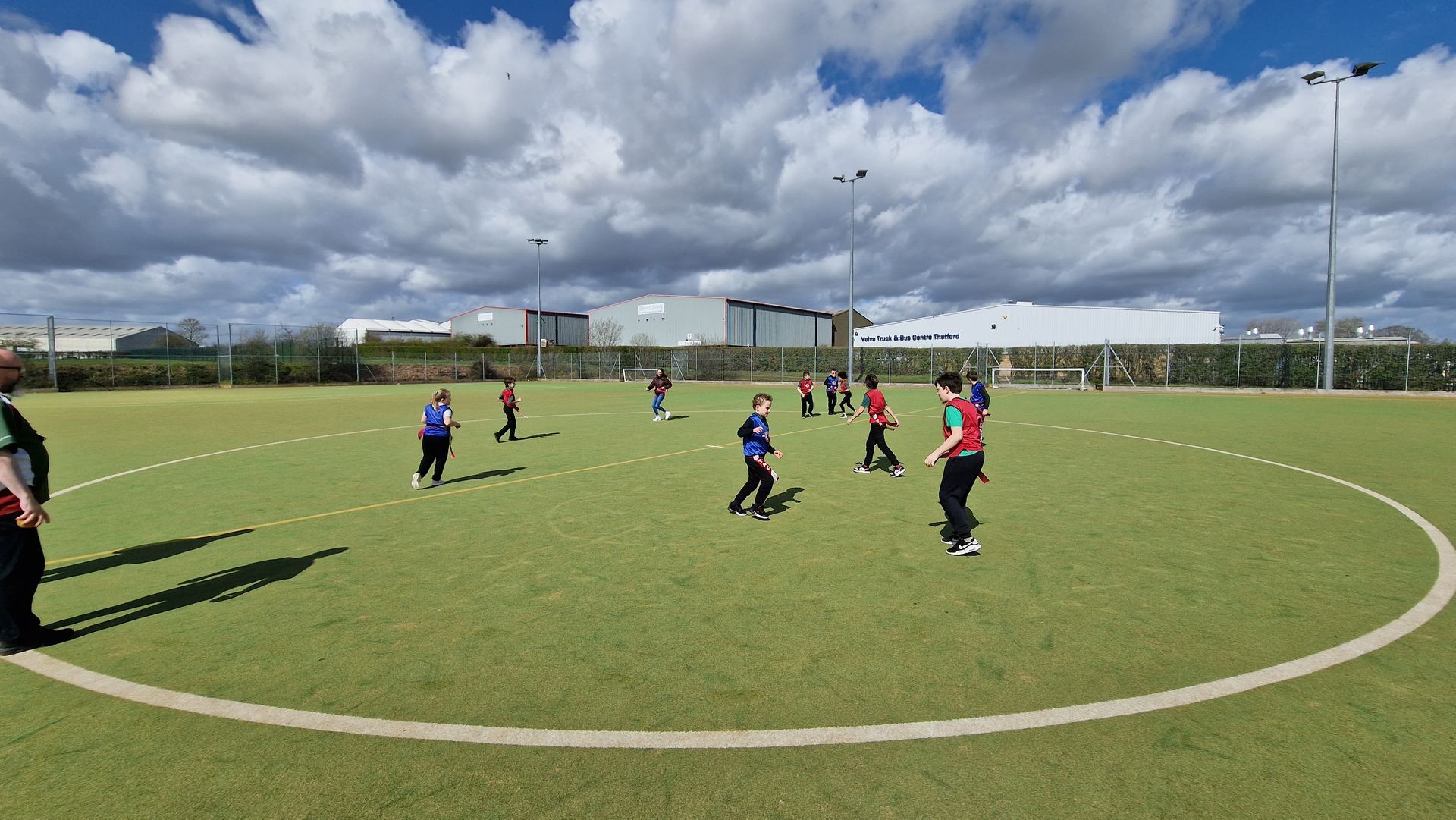 Students outside playing