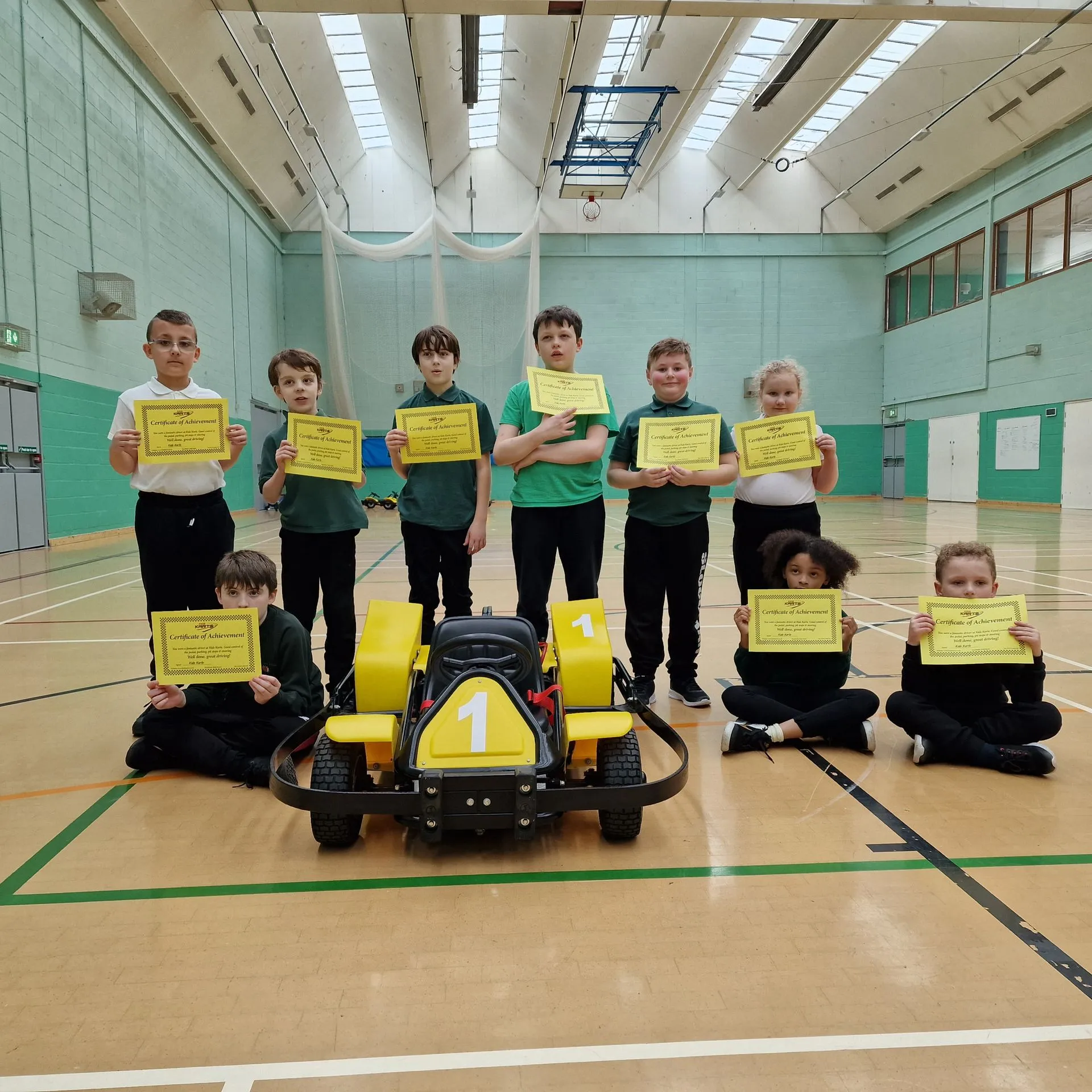 Students with go karting certificates
