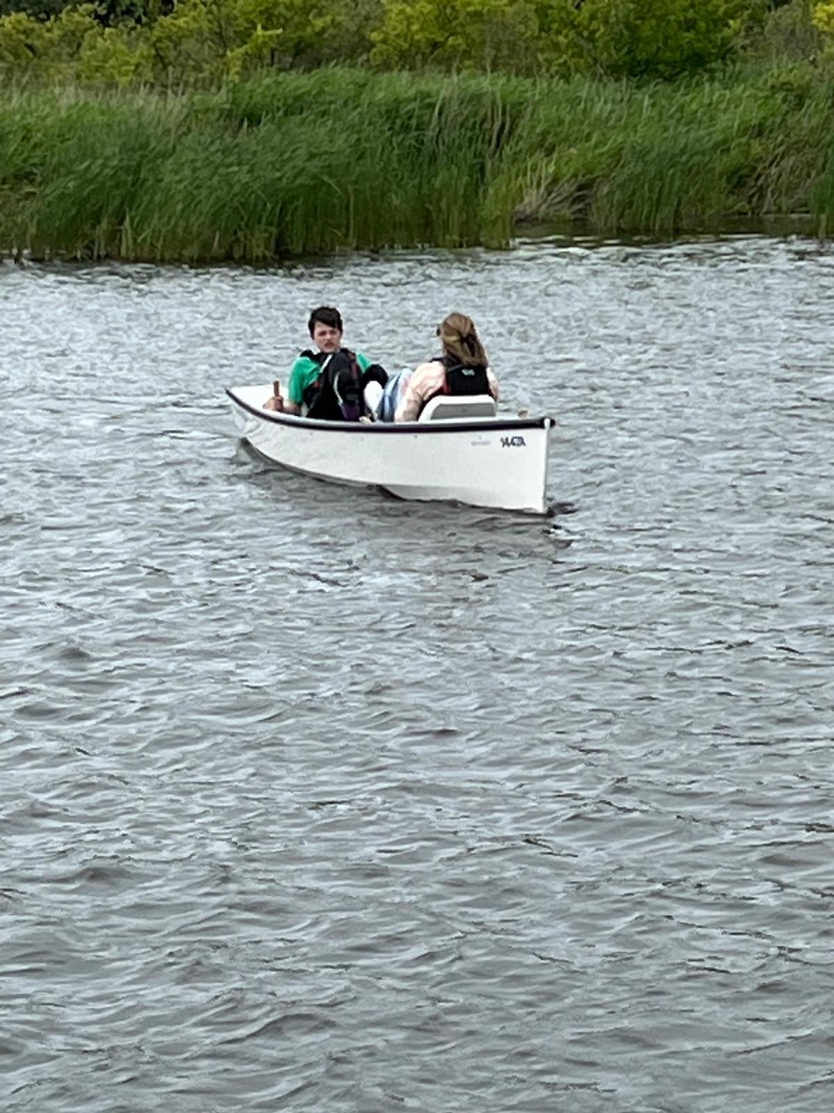 students on a boat