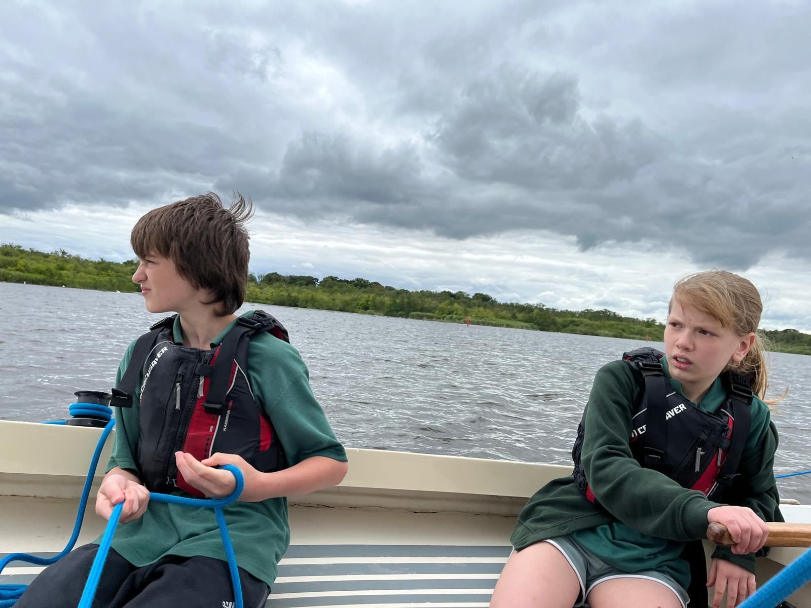 students on a boat